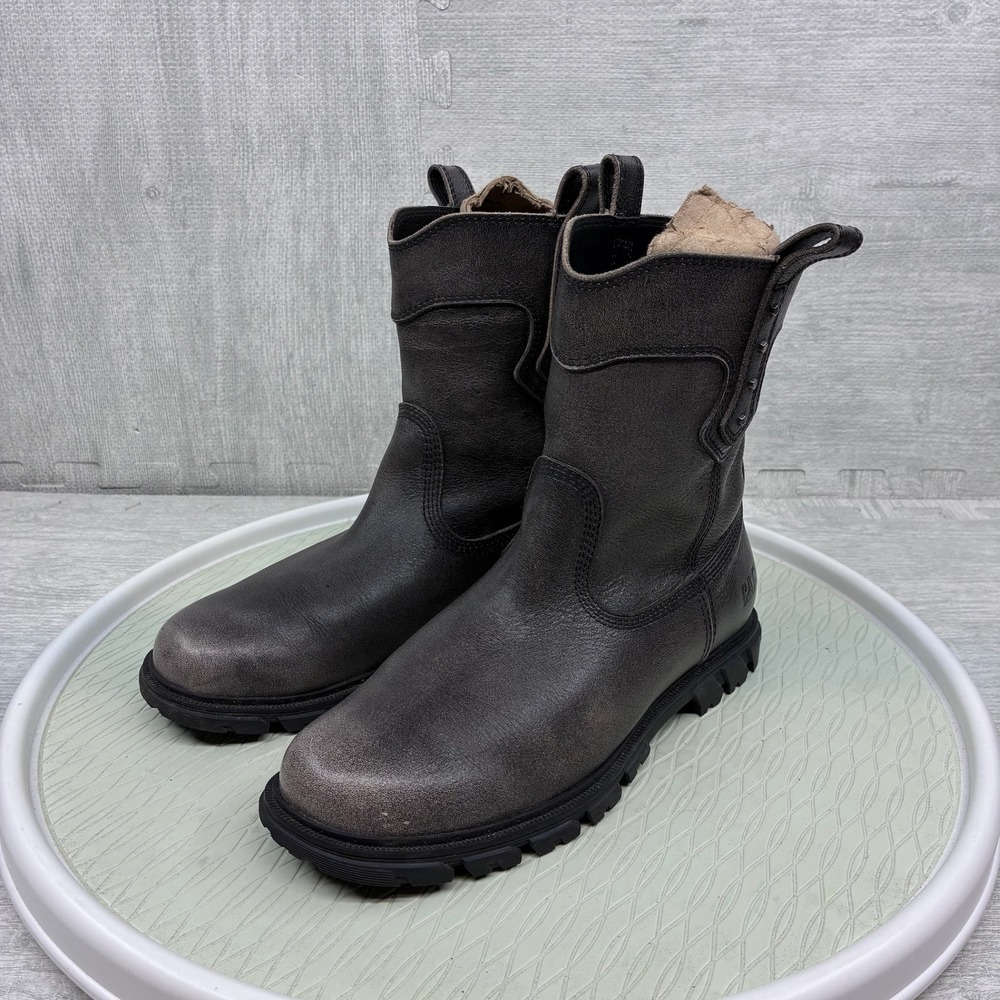 CAT Caterpillar Notion Western Boots Women's 8 Gray Leather Studded Distressed